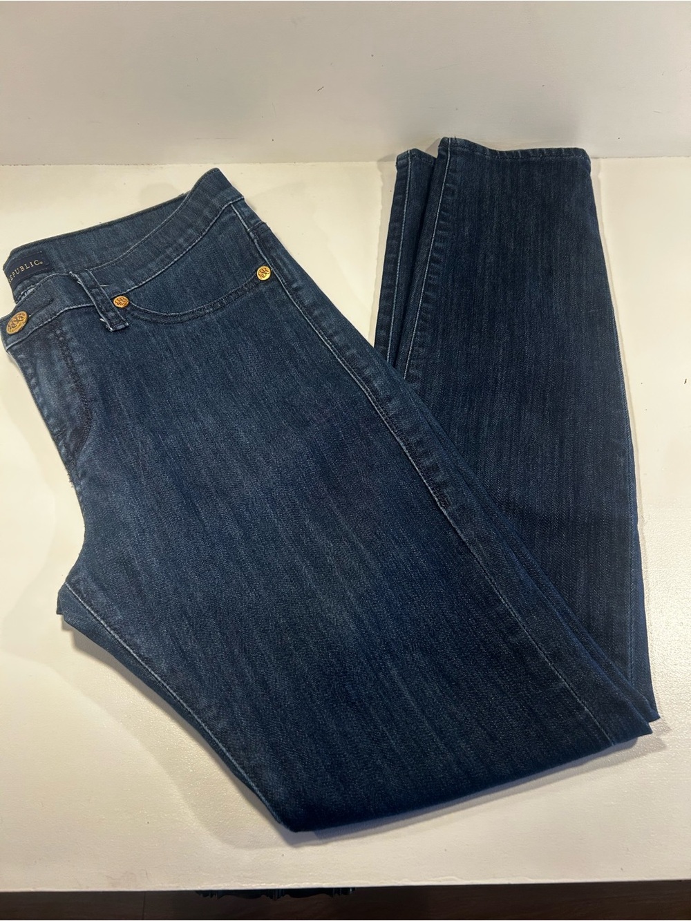 Rock & Republic Kashmere Jeans Women’s 10M Dark Wash Skinny Gold Stud